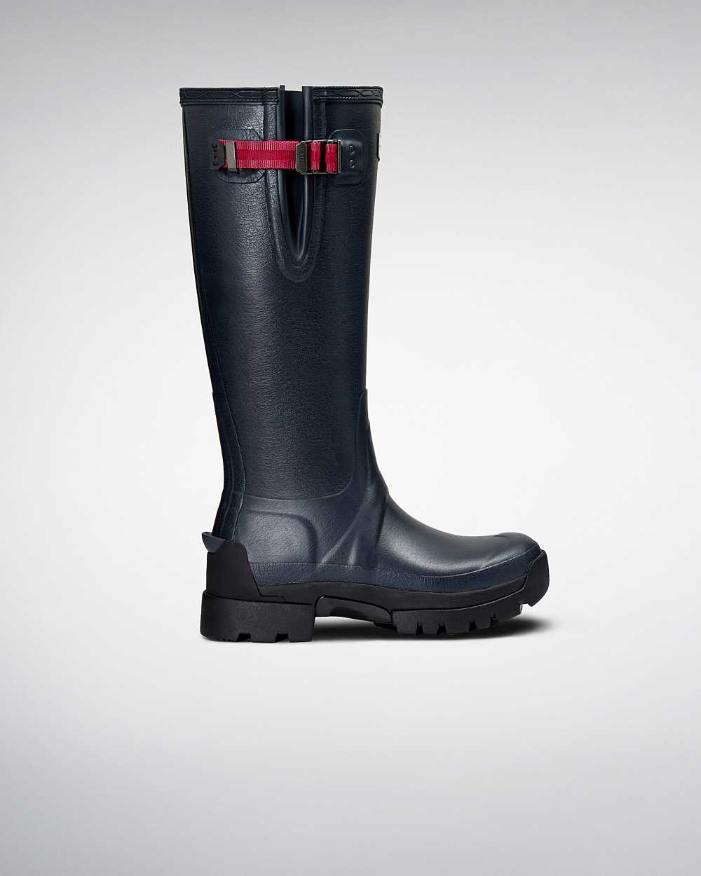 Hunter Balmoral Side Adjustable 3mm Neoprene Women's Rain Boots NZ-77365D Navy